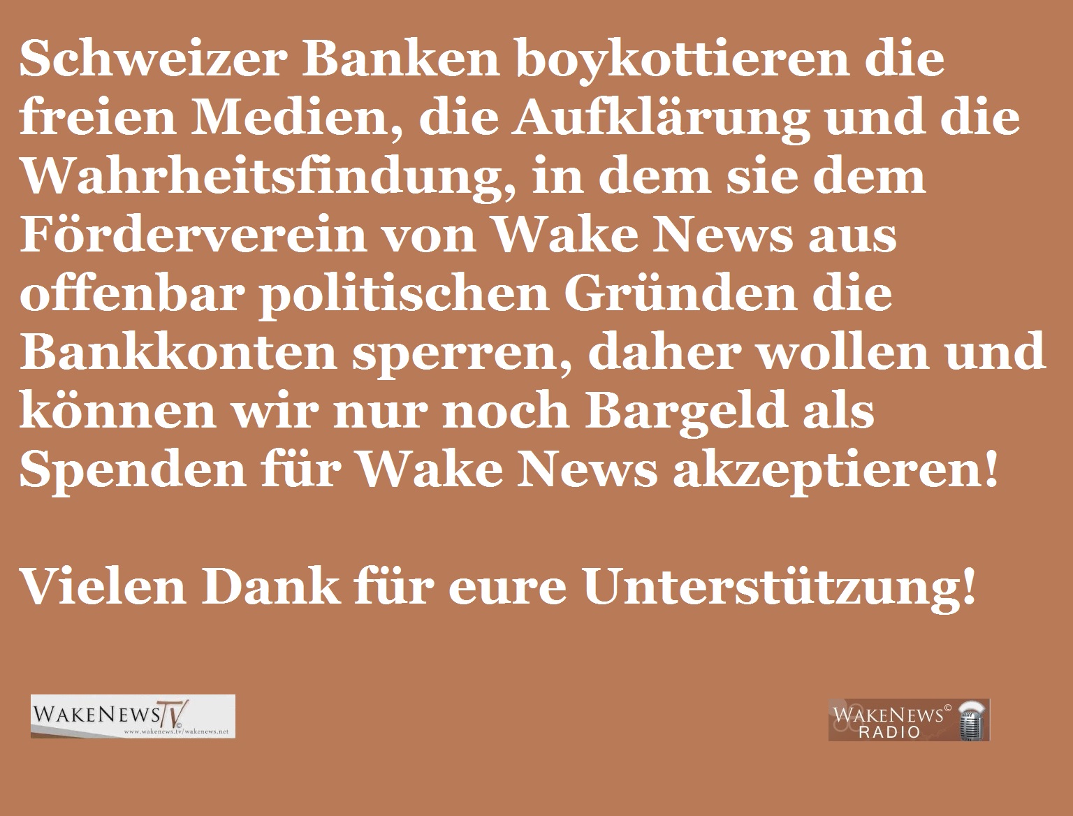 Schweizer Banken boykottieren die freien Medien